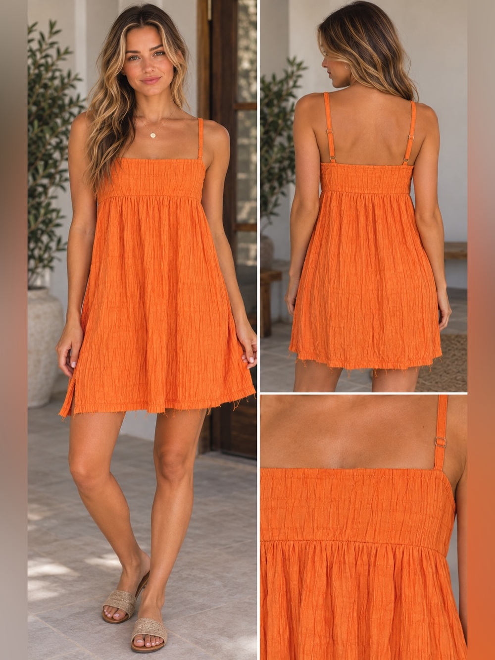 Camila Coelho August Mini Dress Orange Citrus Size XL Womens NEW With Tags